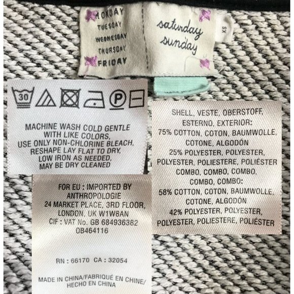 Anthropologie Monday Tuesday Gray Knit Coat Size XS - Picture 11 of 11